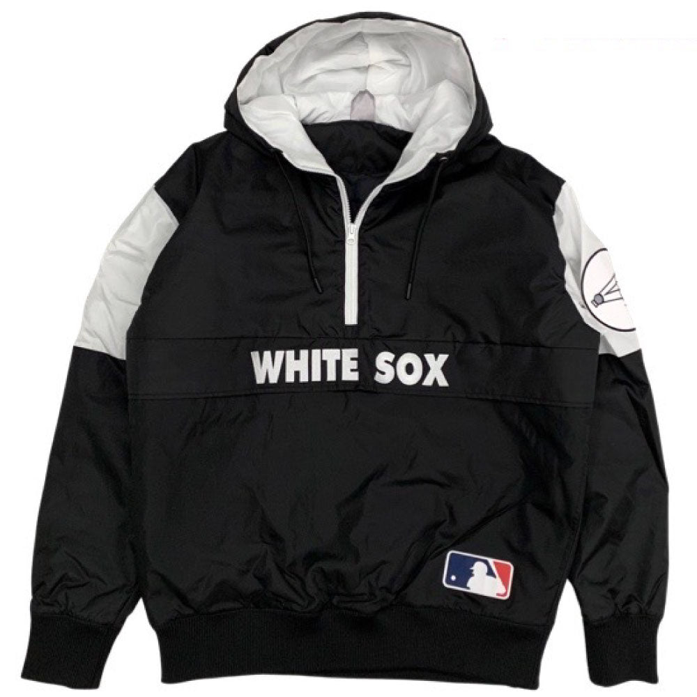 X Chicago White Sox Pullover Nylon Hooded Jacket シカゴ ホワイト ソックス ハーフジップ ナイロン プルオーバー ジャケット MLB 公式 Official