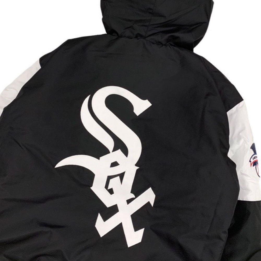 X Chicago White Sox Pullover Nylon Hooded Jacket シカゴ ホワイト ソックス ハーフジップ ナイロン プルオーバー ジャケット MLB 公式 Official