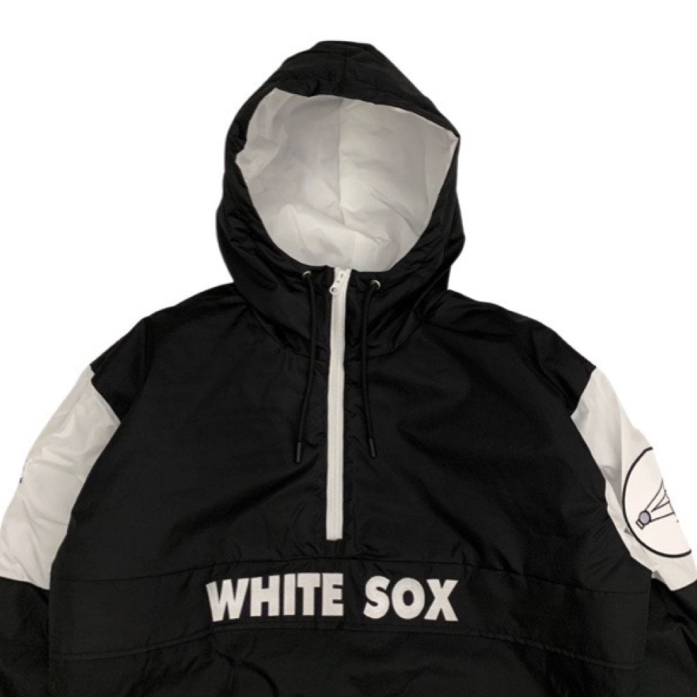 X Chicago White Sox Pullover Nylon Hooded Jacket シカゴ ホワイト ソックス ハーフジップ ナイロン プルオーバー ジャケット MLB 公式 Official