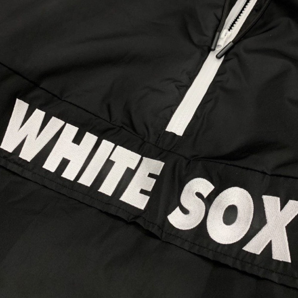 X Chicago White Sox Pullover Nylon Hooded Jacket シカゴ ホワイト ソックス ハーフジップ ナイロン プルオーバー ジャケット MLB 公式 Official