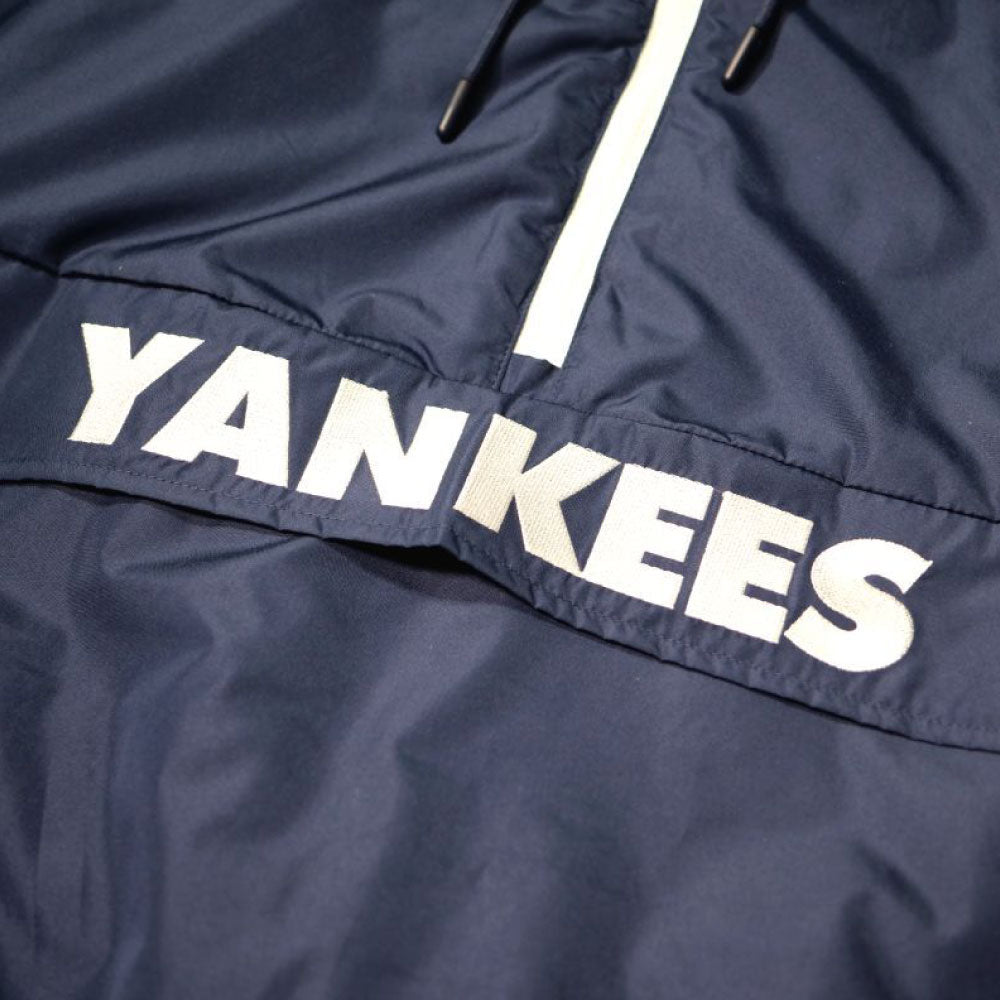 X New York Yankees Pullover Nylon Hooded Jacket ニューヨーク ヤンキース ハーフジップ ナイロン プルオーバー ジャケット MLB 公式 Official