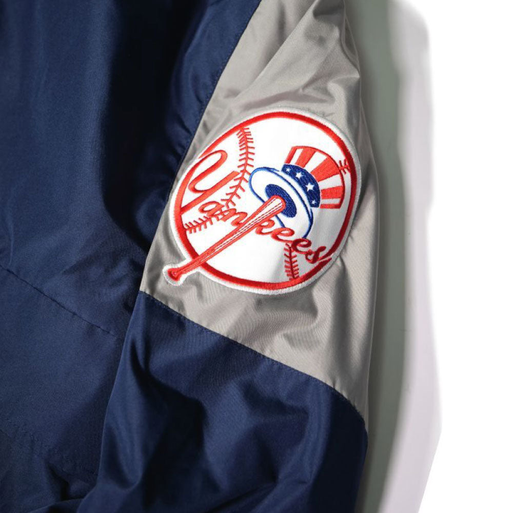 X New York Yankees Pullover Nylon Hooded Jacket ニューヨーク ヤンキース ハーフジップ ナイロン プルオーバー ジャケット MLB 公式 Official