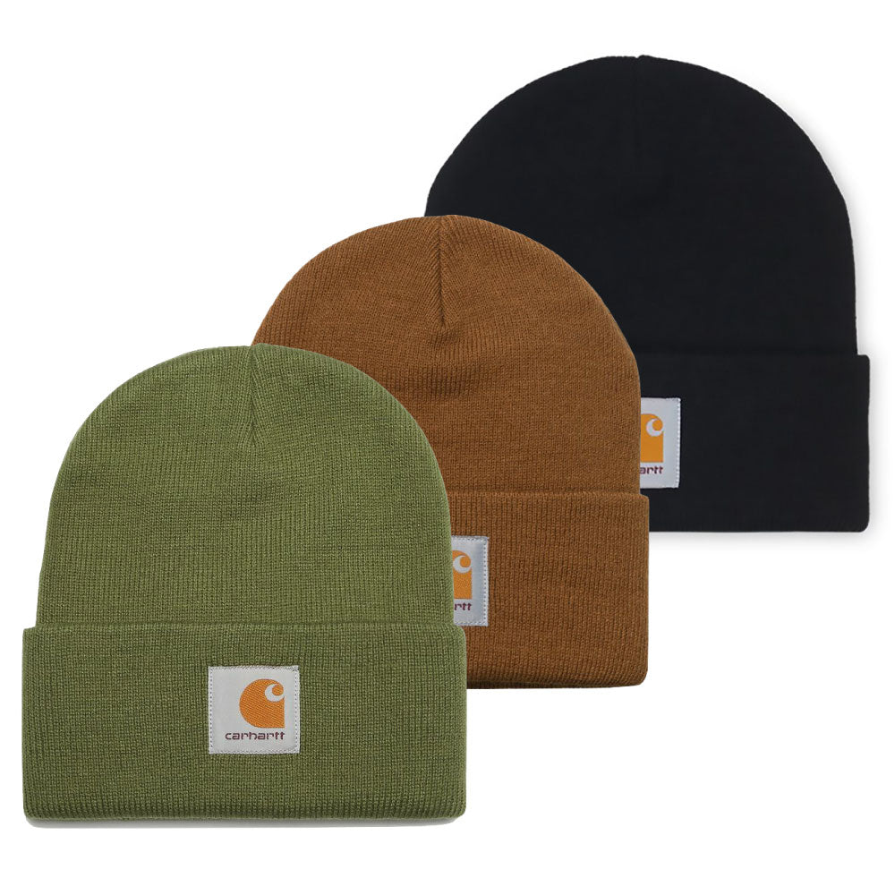 Short Watch Hat Beanie Logo Patch Knit Cap ショート ビーニー