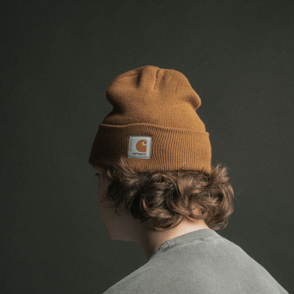 Short Watch Hat Beanie Logo Patch Knit Cap ショート ビーニー