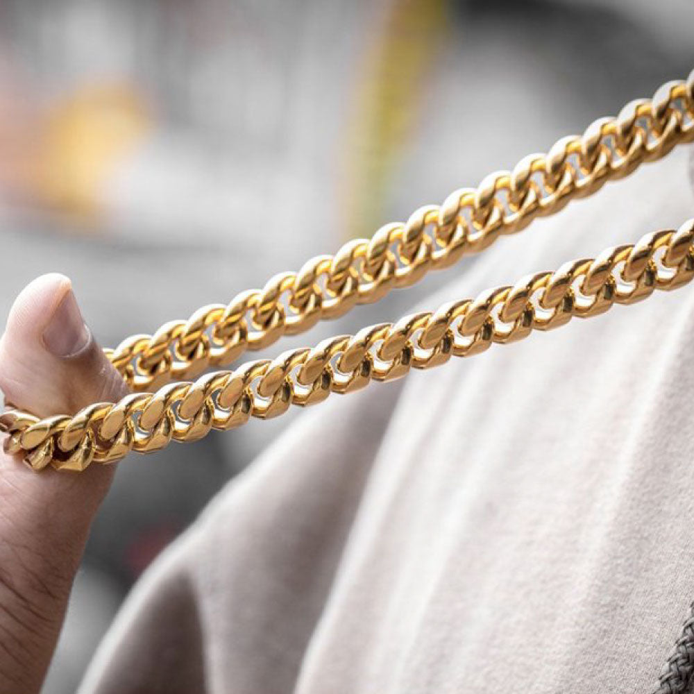 14mm Miami Cuban Link Gold Necklace マイアミ キューバン リンク ネックレス ゴールド