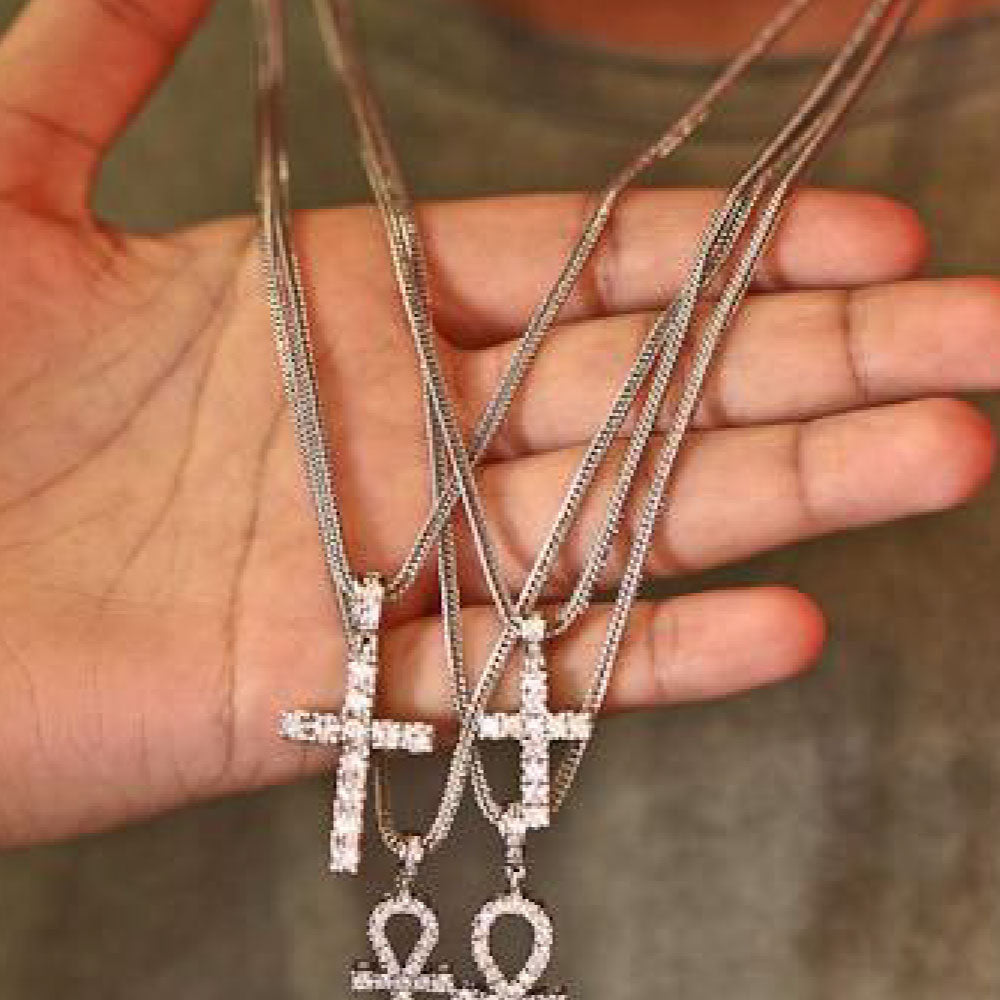 Mini Size Cross Chain Necklace Silver クロス チェーン ネックレス シルバー