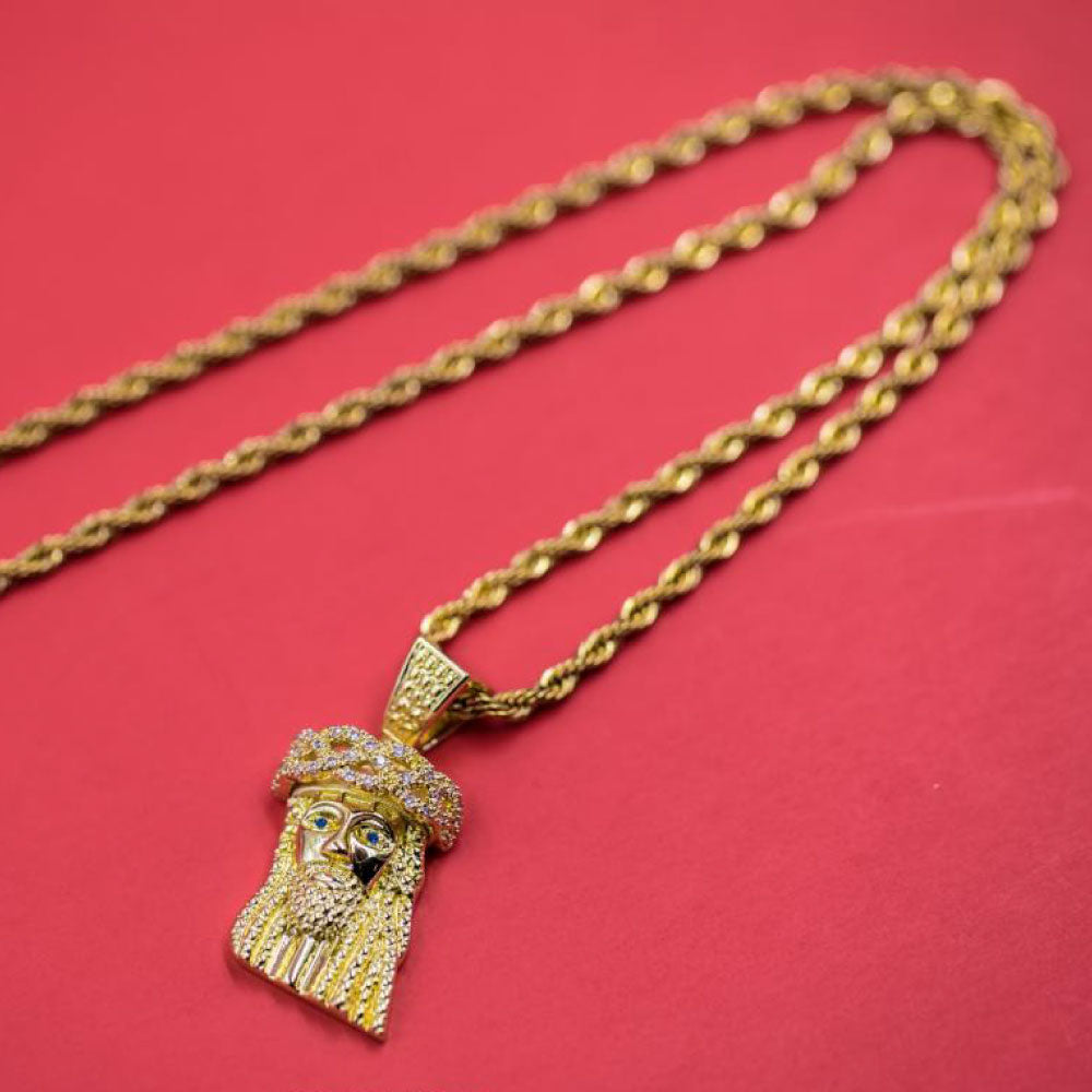 Mini Jesus Rope Chain Necklace ネックレス ジーザス ロープ チェーン ネックレス