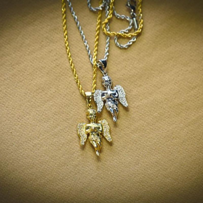 Angel Piece Rope Chain Necklace エンジェル ピース チェーン ネックレス