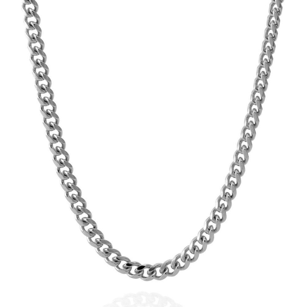 5mm Miami Cuban Chain Necklace マイアミ キューバン カーブ ホワイト ゴールド チェーン ネックレス