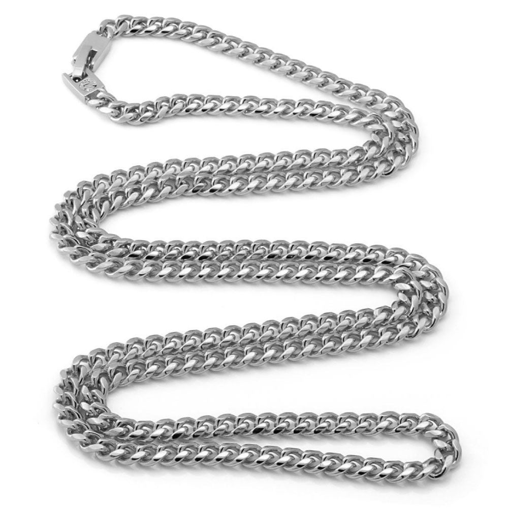 5mm Miami Cuban Chain Necklace マイアミ キューバン カーブ ホワイト ゴールド チェーン ネックレス