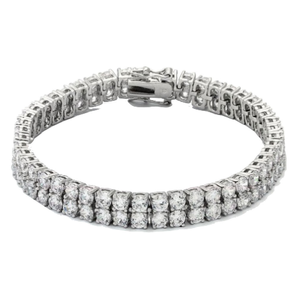 Dual 8mm Double Row Tennis Bracelet テニス チェーン ダブル ブレスレット