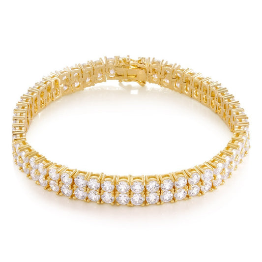 Dual 8mm Double Row Tennis Bracelet テニス チェーン ダブル ブレスレット