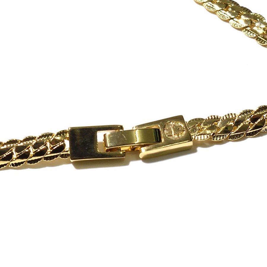 14K Gold Moon Cut Cuban Chain Necklace ゴールド ムーン カット キューバン ネックレス