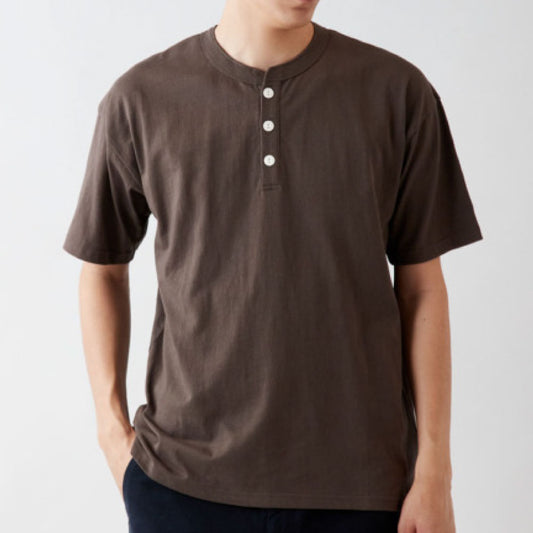USA Cotton S/S Solid Henly Tee ソリッド ヘンリー 無地 半袖 Tシャツ