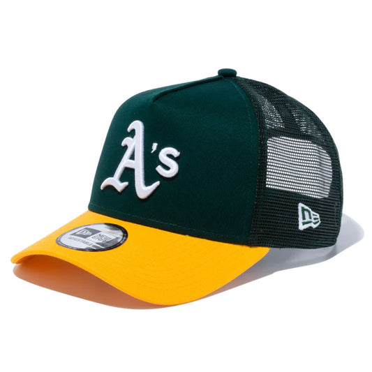 9Forty A-Frame Trucker Oakland Athletics Mesh Cap Logo MLB オークランド アスレチックス メッシュ キャップ 帽子