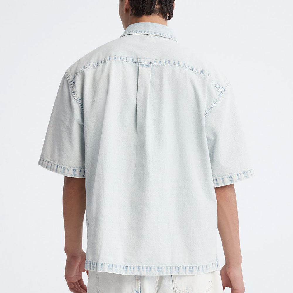 Oversized S/S Voyager Camp Button Down Shirt オーバーサイズ デニム キャンプ シャツ