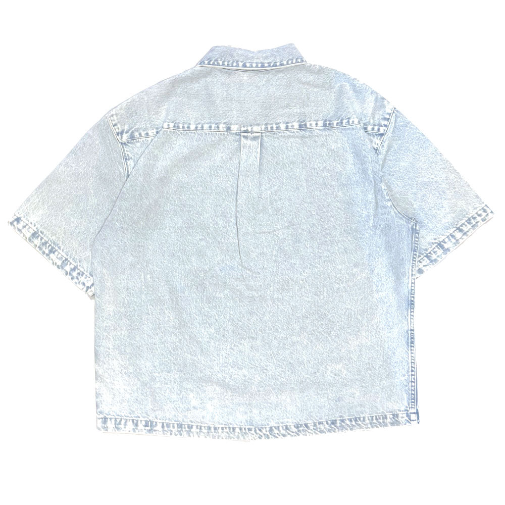 Oversized S/S Voyager Camp Button Down Shirt オーバーサイズ デニム キャンプ シャツ