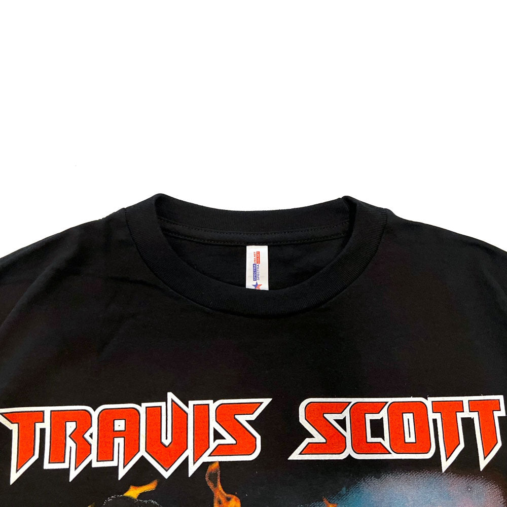 Music S/S Official Rap Tee Travis Scott Laflame Photo Black オフィシャル トラビススコット ラフレーム フォト 半袖 Tシャツ