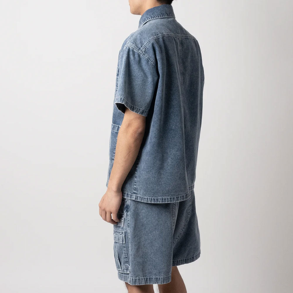 Washed Denim Island Shirt 半袖 デニム キューバ シャツ