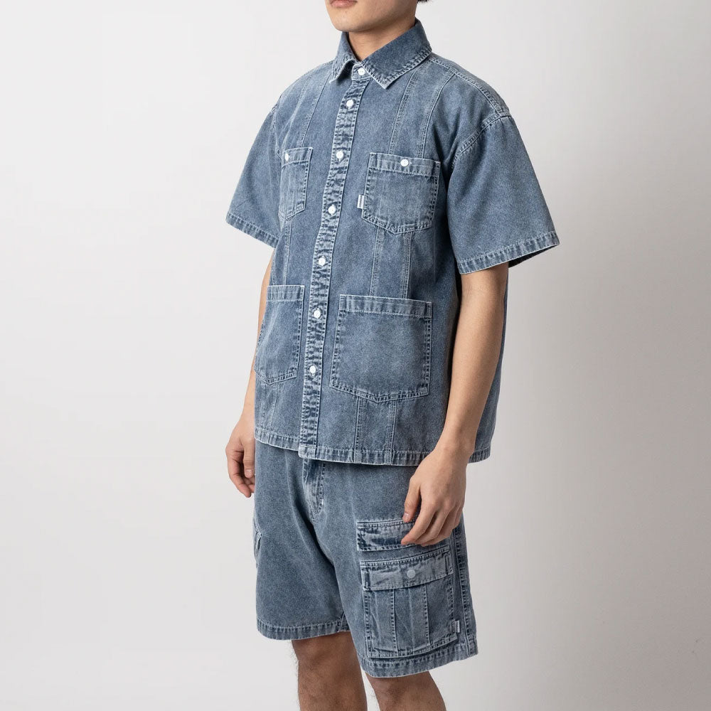 Washed Denim Island Shirt 半袖 デニム キューバ シャツ