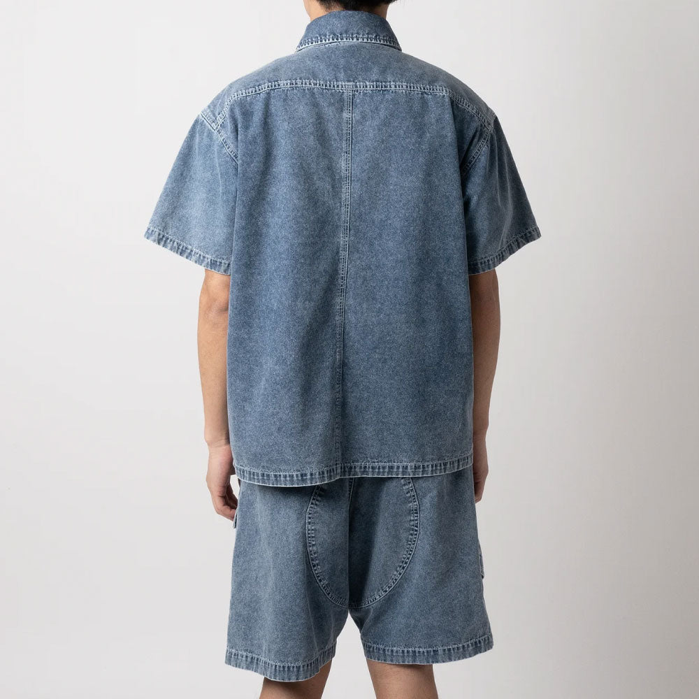 Washed Denim Island Shirt 半袖 デニム キューバ シャツ