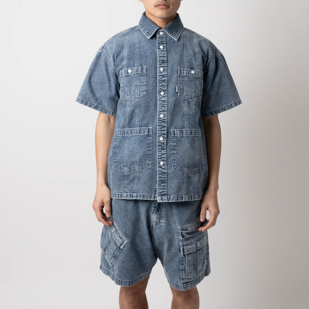 Washed Denim Island Shirt 半袖 デニム キューバ シャツ