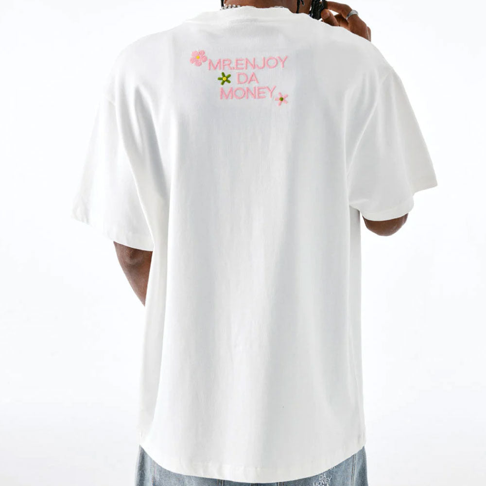 Colorful flowers embroidered S/S Tee ロゴ 半袖 Tシャツ