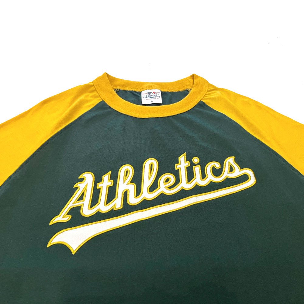 X Oakland Athletics Script Logo Raglan S/S Tee オークランド アスレチックス 半袖 ラグラン Tシャツ 公式 Official