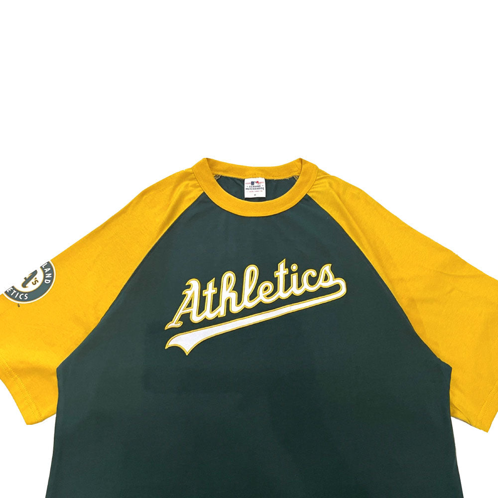 X Oakland Athletics Script Logo Raglan S/S Tee オークランド アスレチックス 半袖 ラグラン Tシャツ 公式 Official