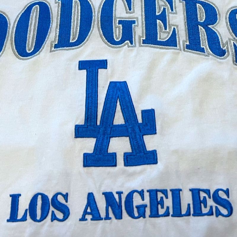 X Los Angeles Dodgers  embroidery Logo S/S Tee ロサンゼルス ドジャース 半袖 刺繍 Tシャツ 公式 Official