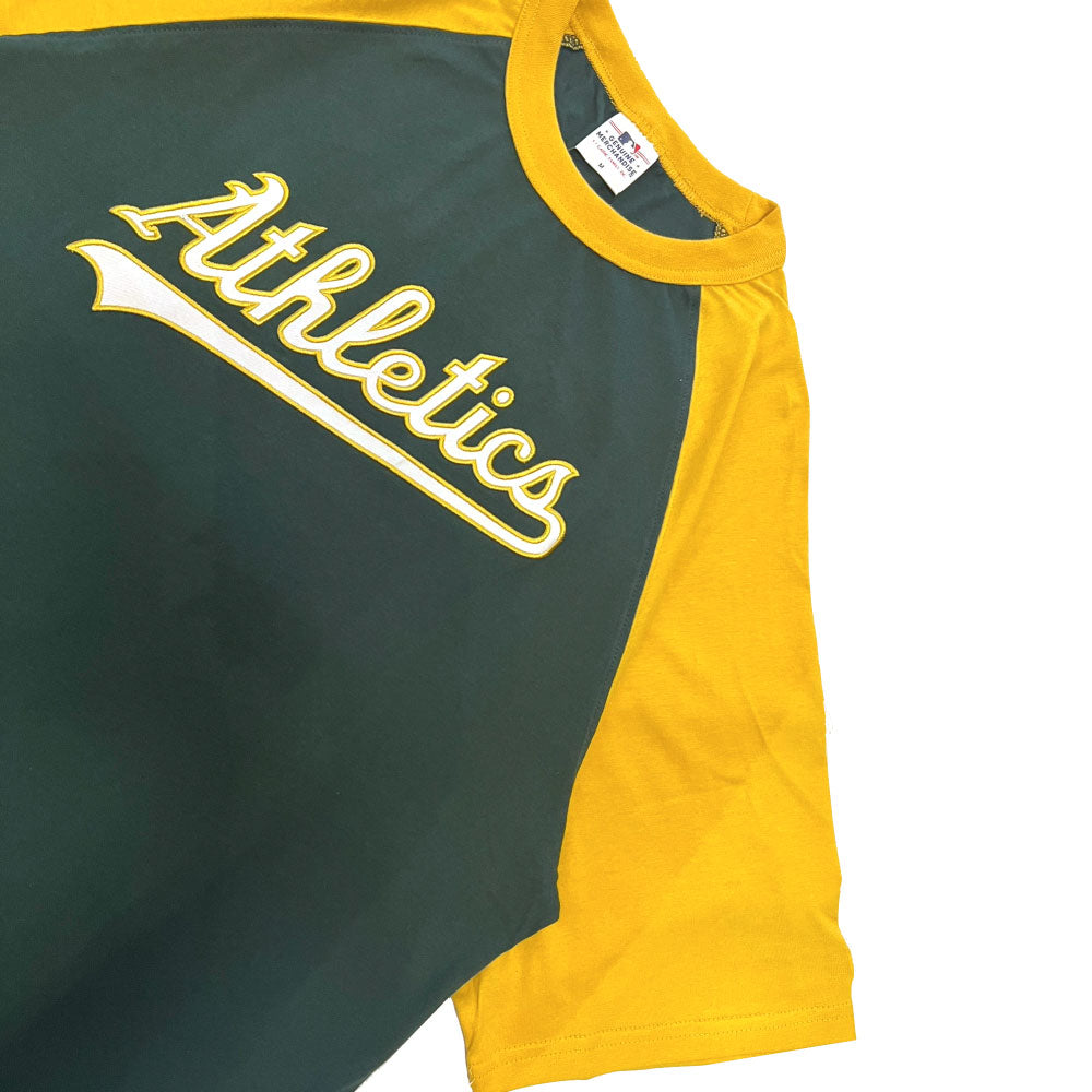 X Oakland Athletics Script Logo Raglan S/S Tee オークランド アスレチックス 半袖 ラグラン Tシャツ 公式 Official