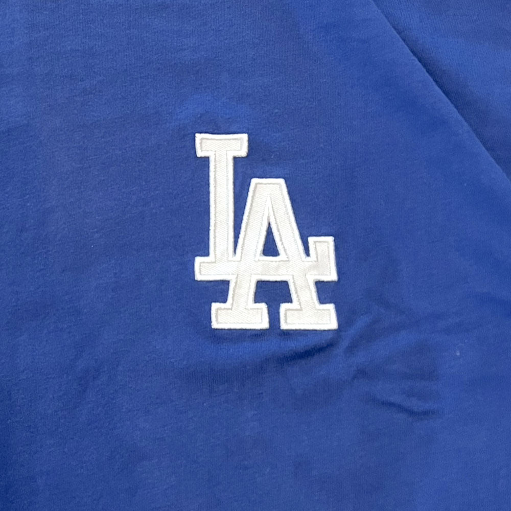 X Los Angeles Dodgers Logo S/S Tee ロサンゼルス ドジャース 半袖 刺繍 Tシャツ 公式 Official