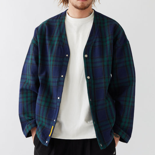 Flannogan Fannel Check Cardigan タータン チェック スナップ カーディガン