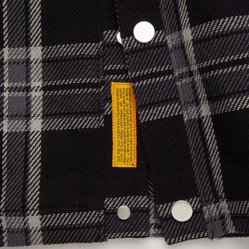 Flannogan Fannel Check Cardigan Chacoal タータン チェック スナップ カーディガン