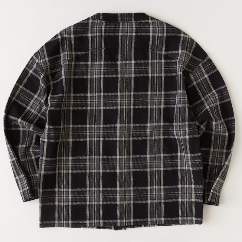 Flannogan Fannel Check Cardigan Chacoal タータン チェック スナップ カーディガン