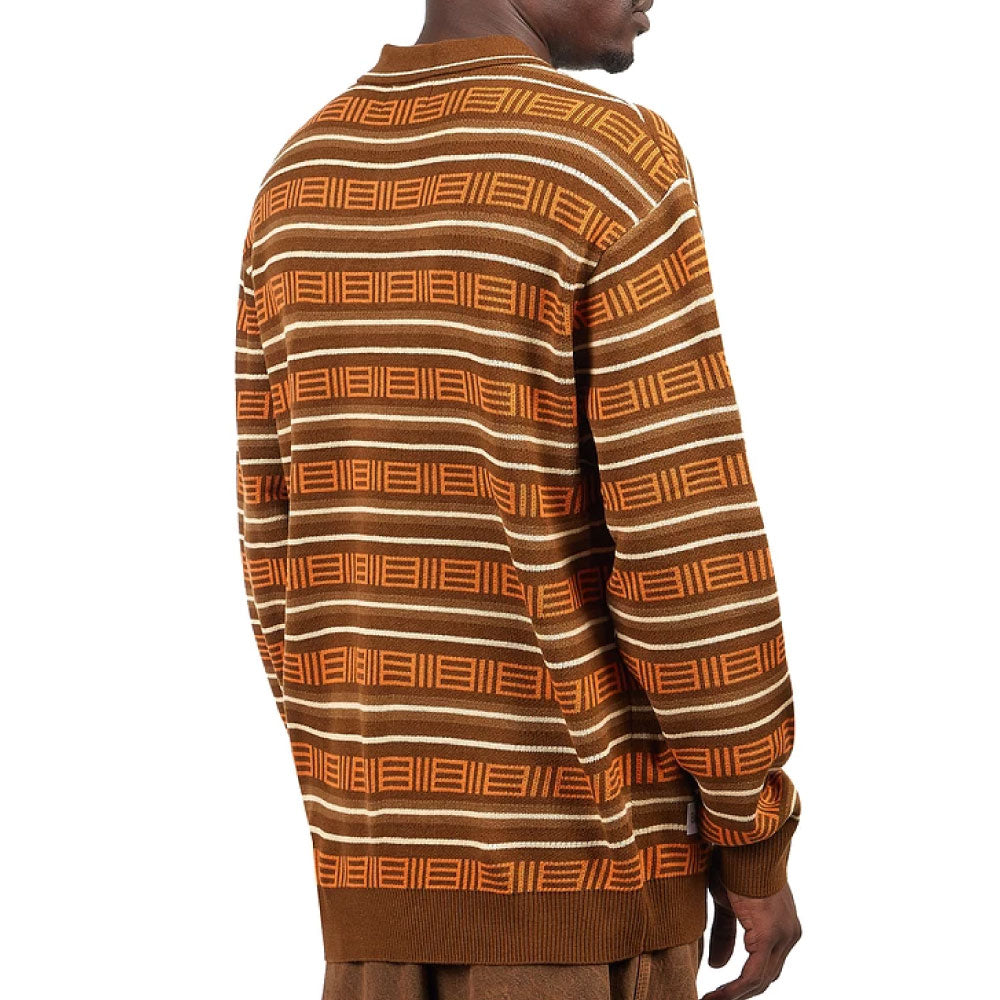 Windsor Knitted Sweater  -Brown ニット ポロ セーター