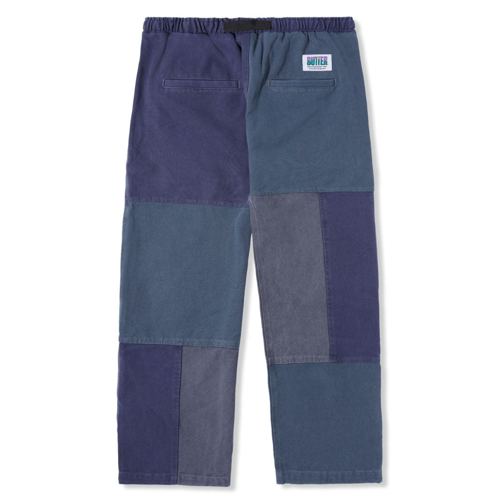 Washed Canvas Patchwork Pants Navy ウォッシュ キャンバス パッチワーク パンツ