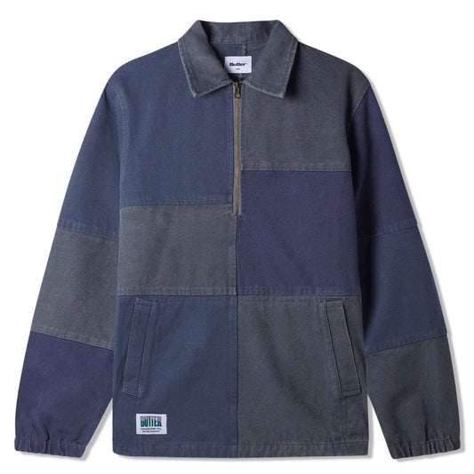 Washed Canvas Patchwork Jacket Navy ウォッシュ キャンバス パッチワーク ジャケット