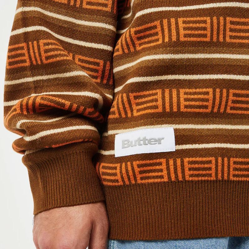 Windsor Knitted Sweater  -Brown ニット ポロ セーター