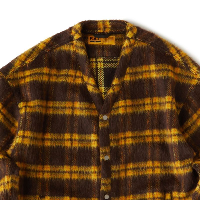 SHAGYGAN Mohair check Snap Cardigan モヘア チェック スナップ カーディガン