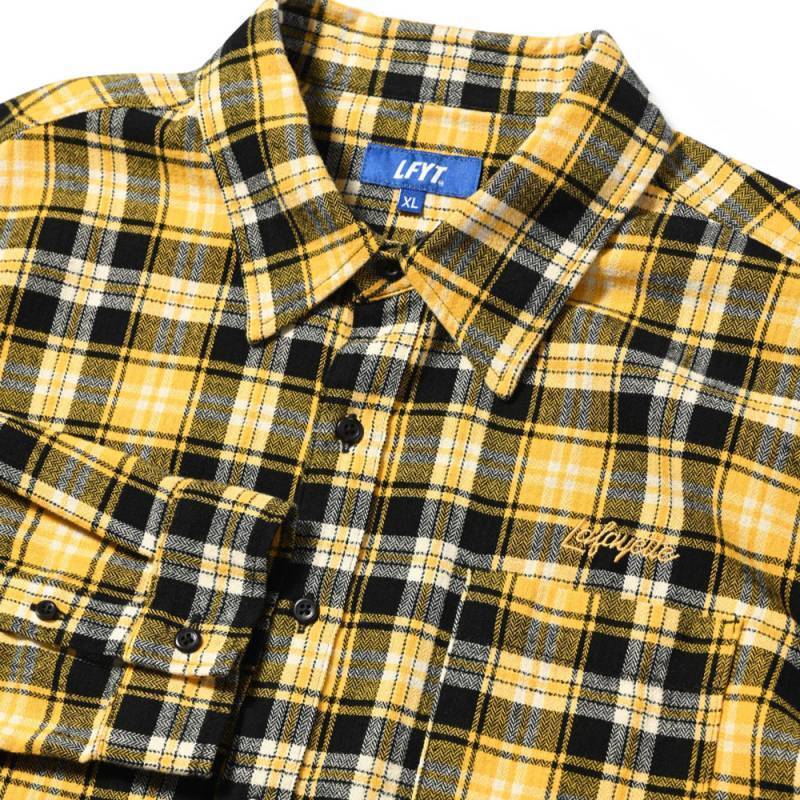 Script Logo Plaid Flannel L/S Shirts YLW タータン フランネル チェック 長袖 シャツ