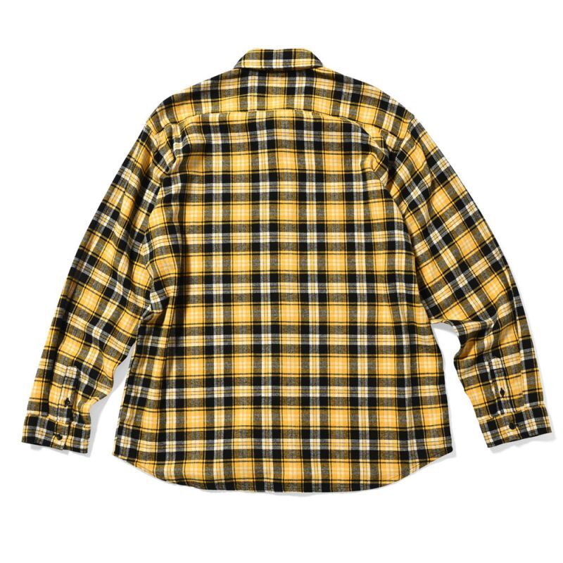 Script Logo Plaid Flannel L/S Shirts YLW タータン フランネル チェック 長袖 シャツ