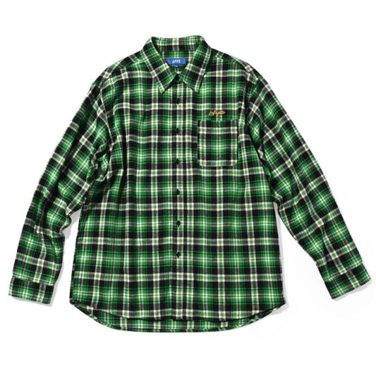 Script Logo Plaid Flannel L/S Shirts GRN タータン フランネル チェック 長袖 シャツ