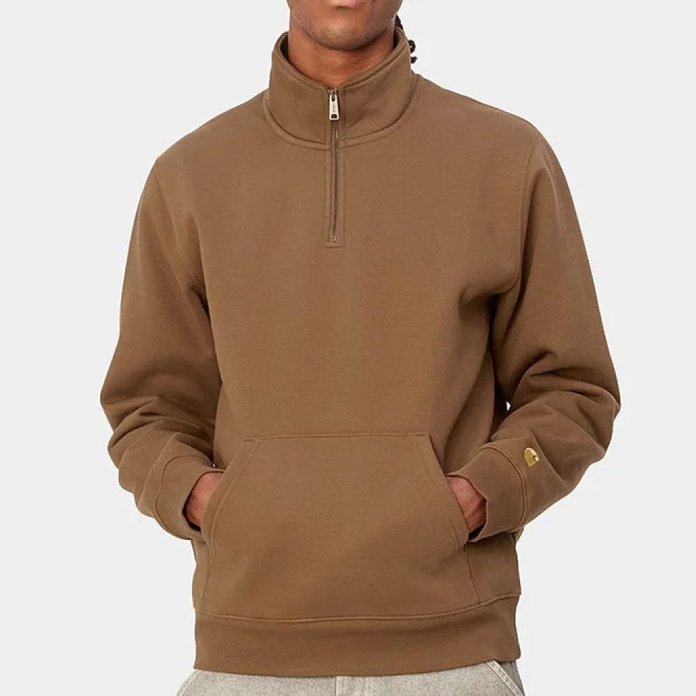 Chase Half Zip Neck Sweatshirt Tamarind Brown ハーフ ジップ ロゴ スウェット シャツ