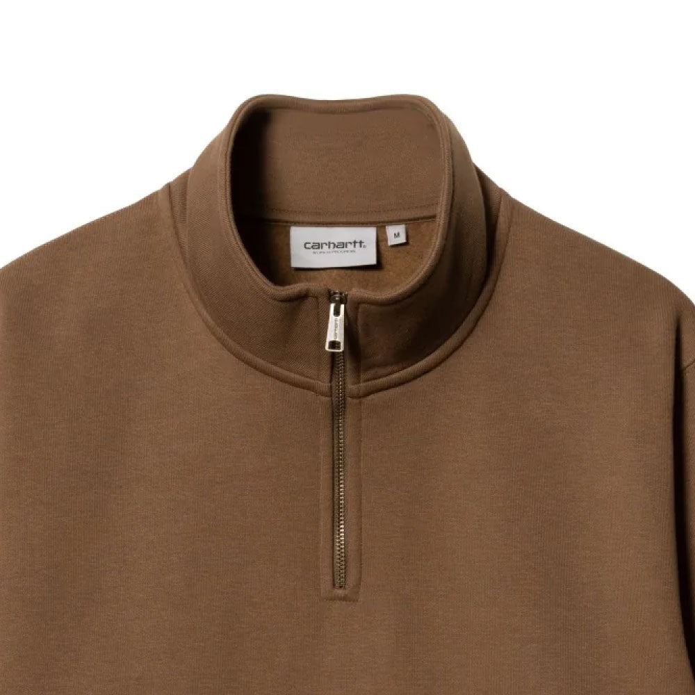 Chase Half Zip Neck Sweatshirt Tamarind Brown ハーフ ジップ ロゴ スウェット シャツ