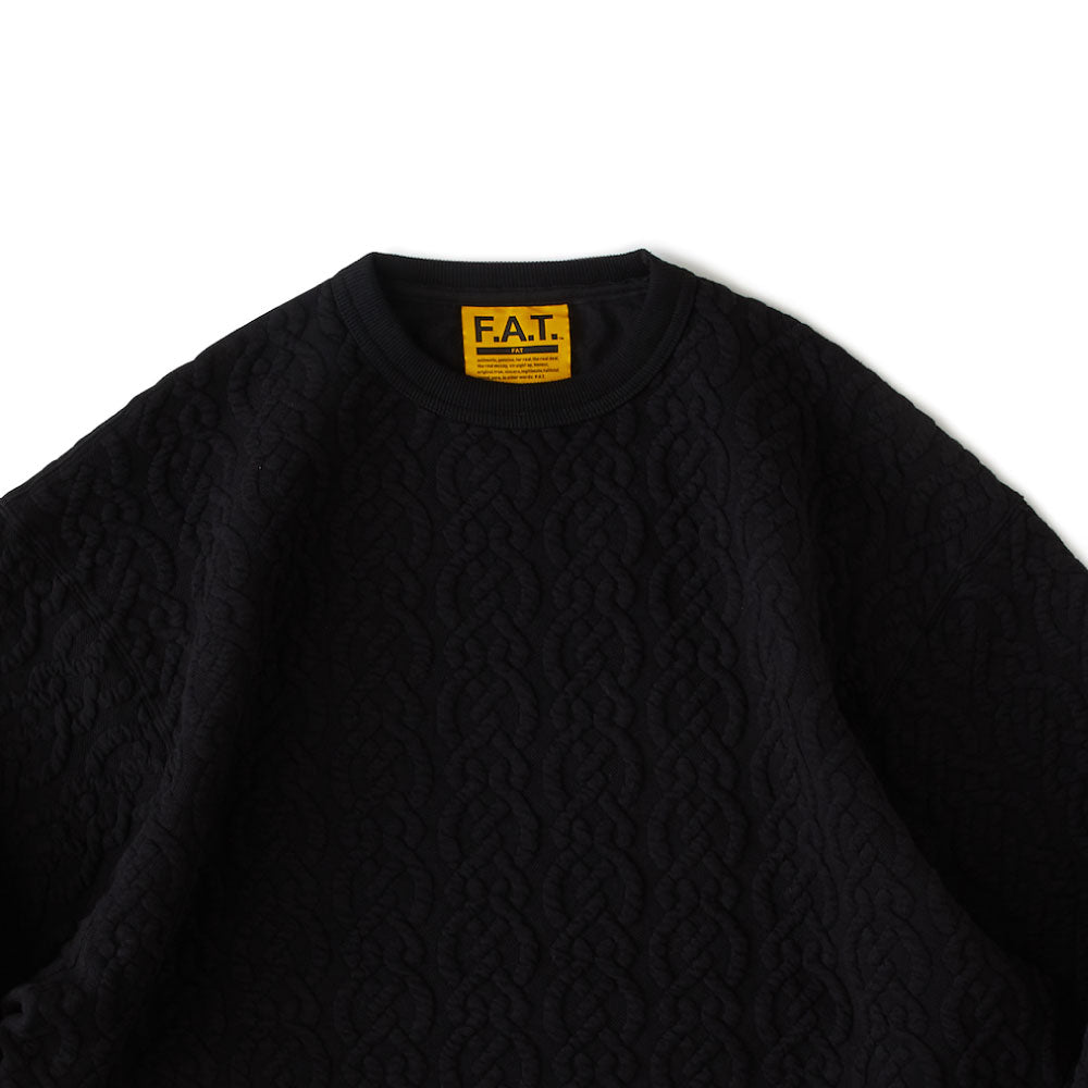 Cabler Cable Knit Crewneck Cut&Saw BLK ケーブル ニット クルーネック カットソー