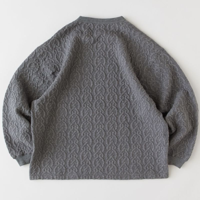 Cabler Cable Knit Crewneck Cut&Saw GRY ケーブル ニット クルーネック カットソー