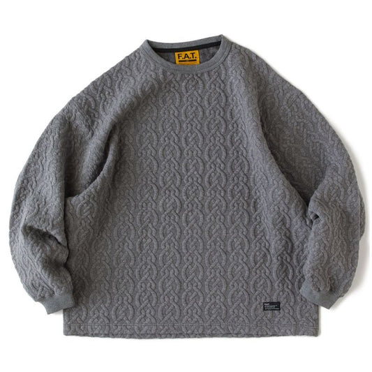 Cabler Cable Knit Crewneck Cut&Saw GRY ケーブル ニット クルーネック カットソー