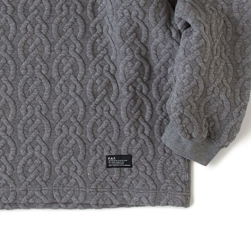 Cabler Cable Knit Crewneck Cut&Saw GRY ケーブル ニット クルーネック カットソー