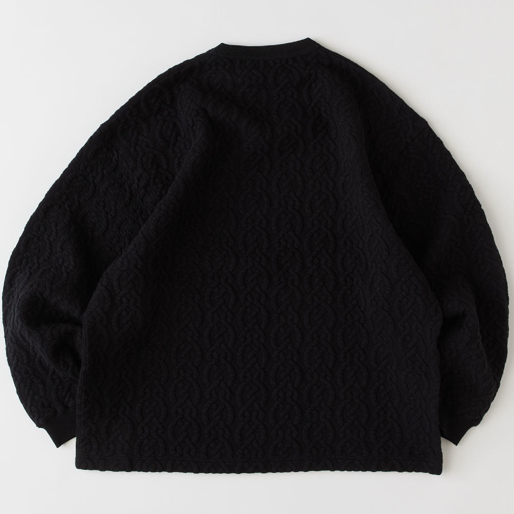 Cabler Cable Knit Crewneck Cut&Saw BLK ケーブル ニット クルーネック カットソー